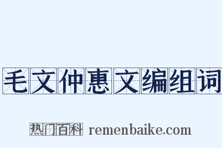 毛文仲惠文编组词是什么意思的图片